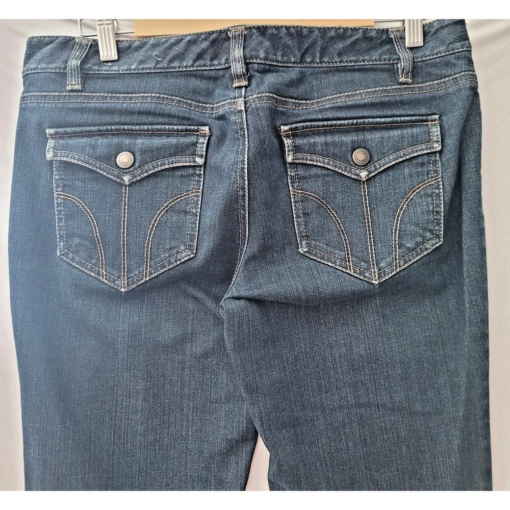 Ann Taylor Loft Jeans Womens 6‎ Blue Slim Boot Mid Rise Stretch Denim Classic